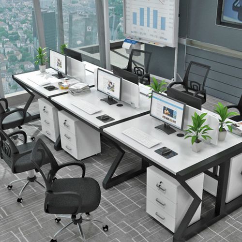 简约现公桌电脑桌246人位职员办公桌定制办公室家具厂家直销图片